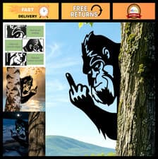 Large Sasquatch Flip Off Metal Sign
