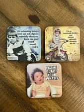 Rubber Drink Coasters Set Sarcastic Bar