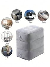 Grey Inflatable Foot Rest Pillow
