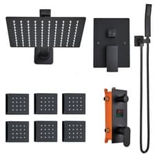 Black Wall/ceiling Luxury Rain Shower Head