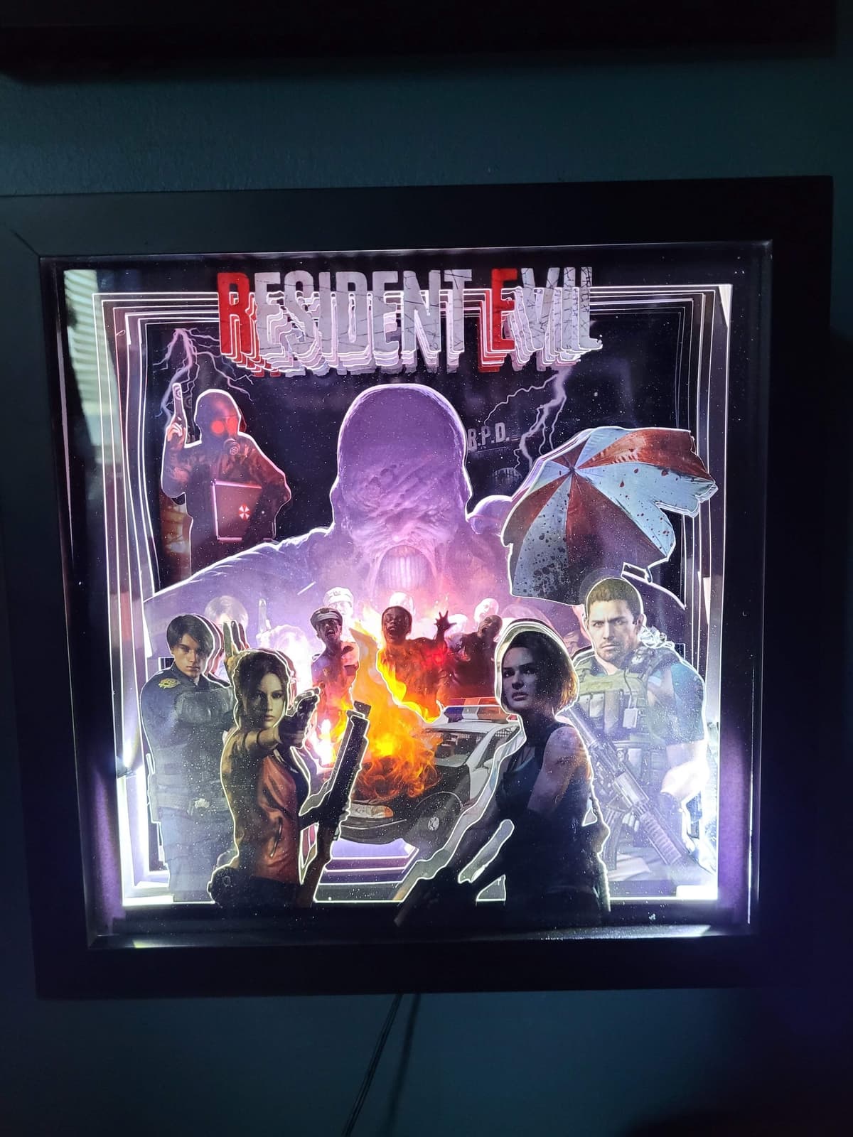 Ultimate Resident Evil 3-D Art Light Box! Ultra Premium Unique Capcom Fan Gift!