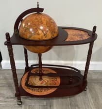 Antique Style Wood Globe Bar Wine