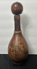 Globe Map Glass Bottle Decanter Wood