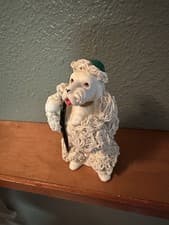 1950s Lefton White Poodle Spaghetti Dog
