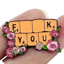 Floral Enamel Pin Funny Offensive Novelty