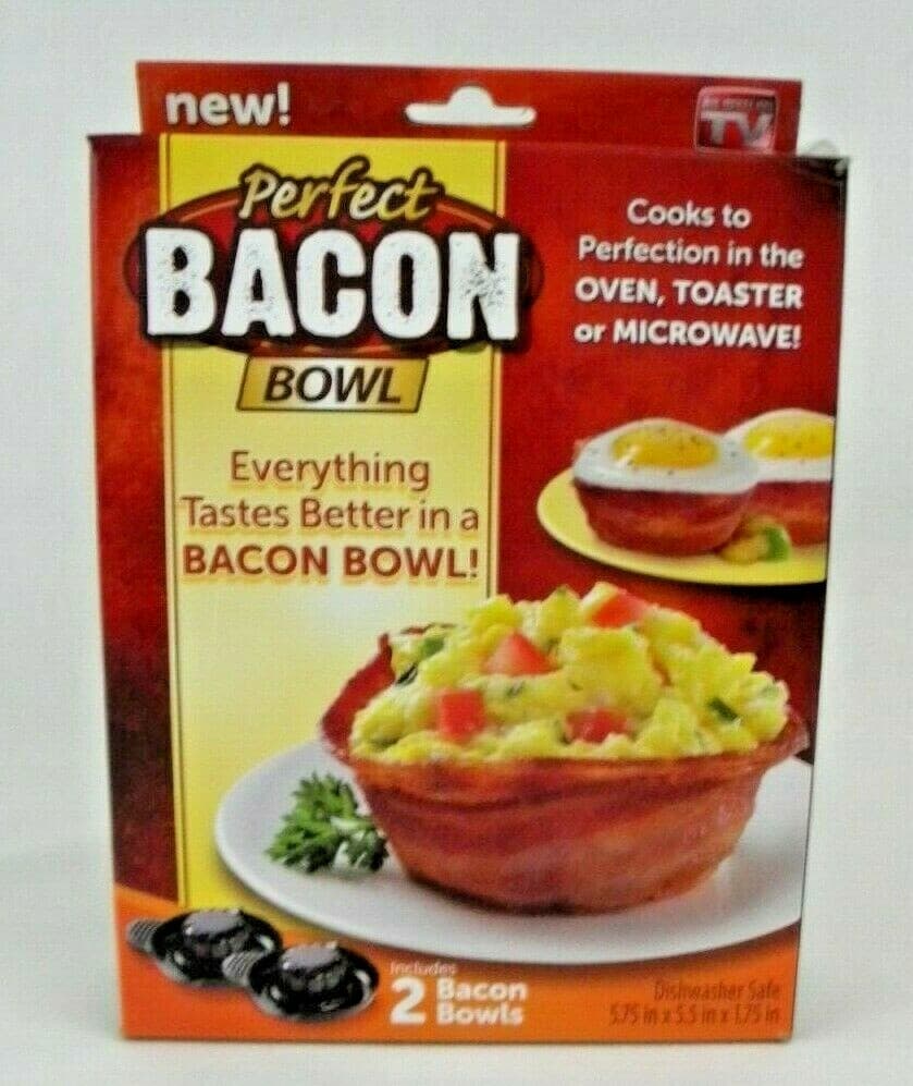 Perfect Bacon Bowl 2PC As Seen On TV Kitchen Gadget Cooker Keto Friendly NIB    
