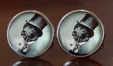 Dog In Top Hat Novelty Cufflinks