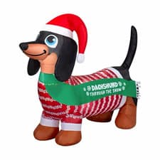 Inflatable Dachshund Dog Christmas Outdoor Lawn