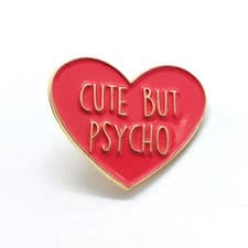 Red Enamel Heart Cute But Psycho