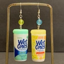 Funky Wet Ones Handmade Earrings Novelty