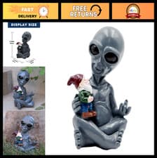Alien Hugging Gnome Statue Waterproof Resin