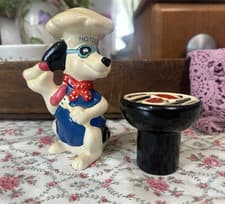 Ceramic Dog Chef Top Hat Salt