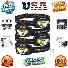 Headlamp Flashlight,4-pack Lumen Ultra Bright LED
