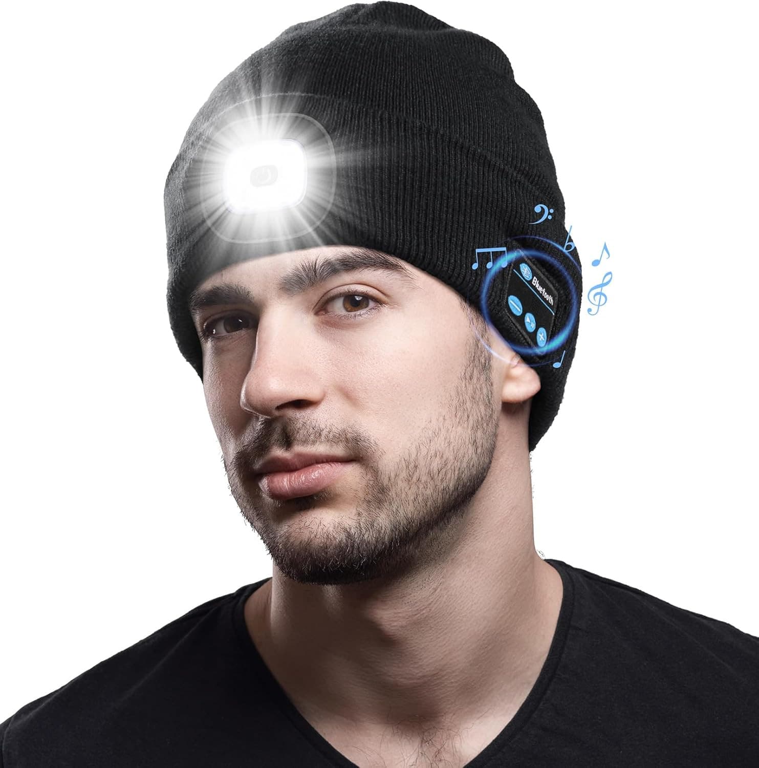 CENSGO Bluetooth Beanie with the Light, Unique Tech Gifts for Men Husband Him Te