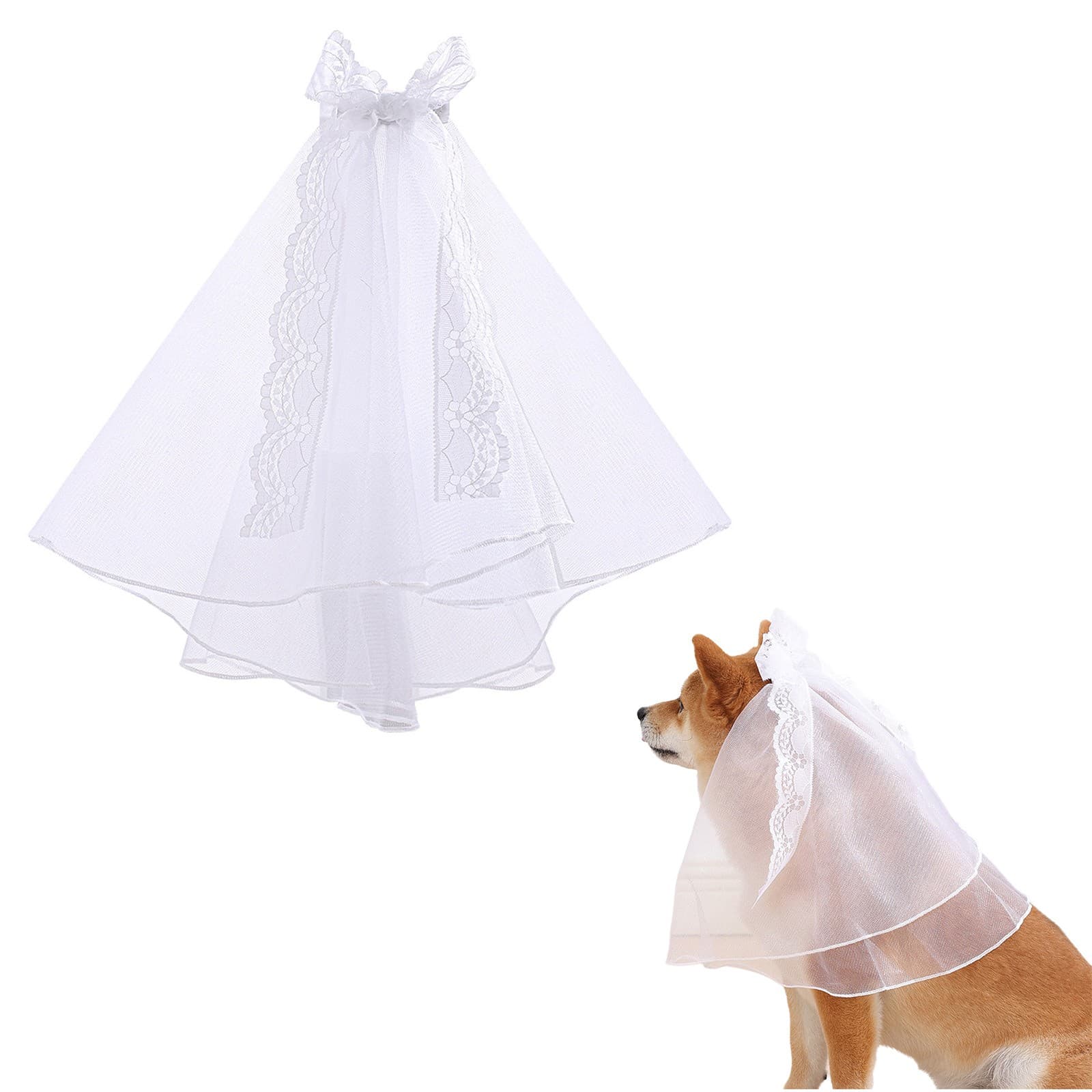 Dog Cat Headpiece Romantic Pet Wedding Accessories Luxury Wedding Veil Birthday