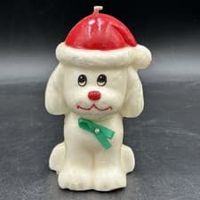 Christmas Dog Candle Santa Hat Puppy