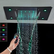 LED Rain Waterfall Shower Head High