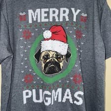 PUG DOG Merry Christmas Novelty Shirt