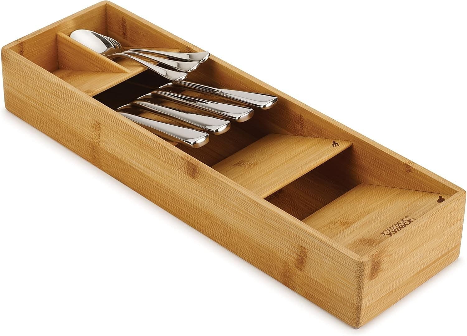 DrawerStore Compact Utensil Organizer For Kitchen Drawer Silverware, Flatware Tr