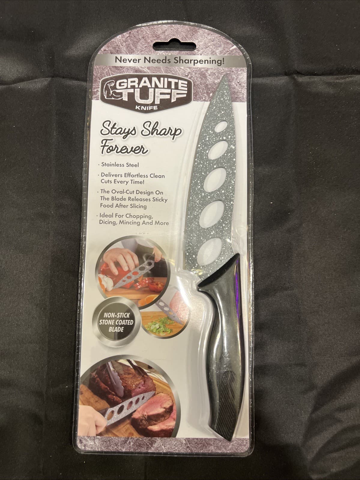 Granite Tuff Knife AS SEEN ON TV - Never Needs Sharpening, Non Stick 