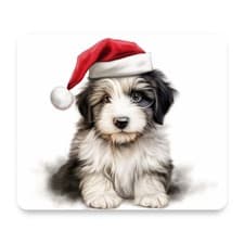Polish Lowland Sheepdog Puppy Art Santa