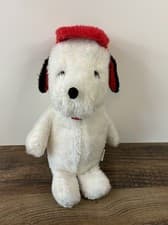 White Dog Plush Black Ears Superior