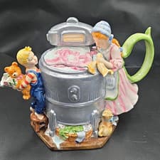 Glazed Ceramic Novelty Children Figural Teapot