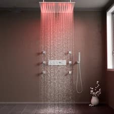 Ceiling LED Shower System With Jets