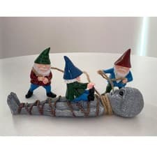 Gnome Captured Alien Statue Novelty Resin