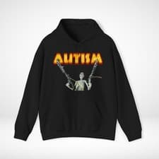 Autism Skeleton Hoodie Sweatshirt, Novelty Cotton