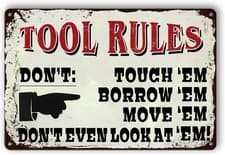 Rules Of Tools Tin Metal Signs