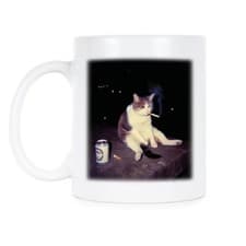 Cat Smoking Meme 11oz Mug Funny