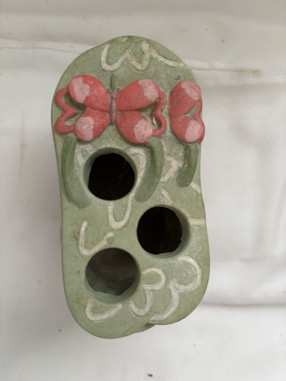 Vintage Ceramic FANCY FEET Toothbrush Holder