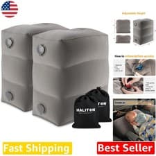 Inflatable Foot Rest Pillow Grey Travel
