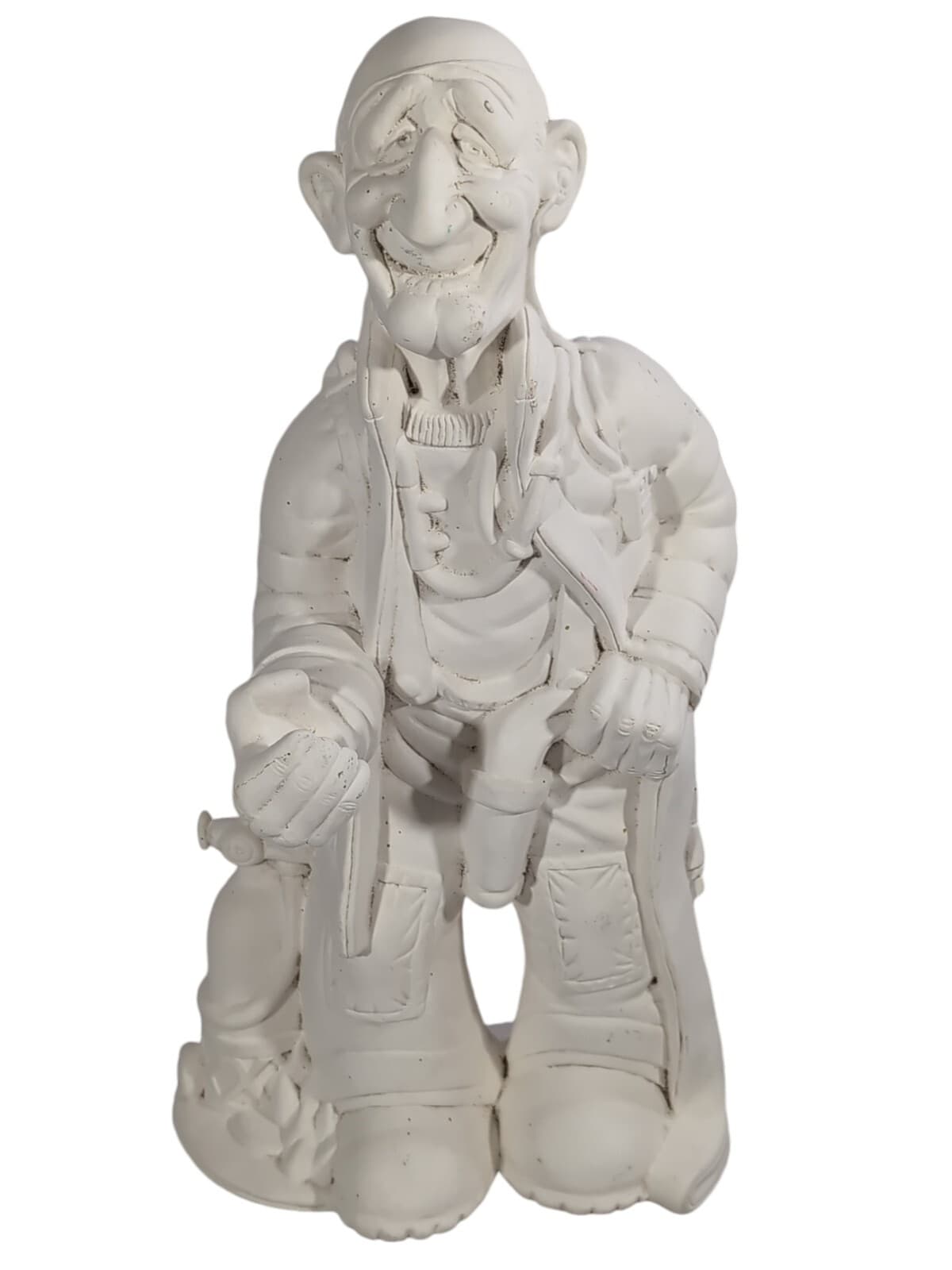 Rare Weirdest Strangest Statue  Vintage Odd Creepy Figurine Marked 13"Funny Gift