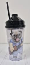 We11made Pug Dog Ukulele Clear Tumbler