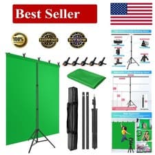 5x6.5ft Portable Green Screen Backdrop Kit