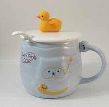 Swim Ring Dog Ceramic Mug W/