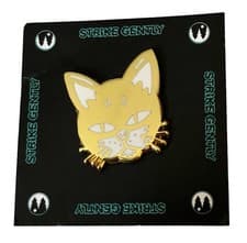 Golden Cat Lapel Pin Grumpy Kitty
