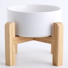 28 OZ White Elevated/raised Ceramic Dog