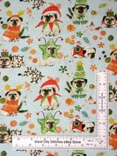 Christmas Fabric Puppy Dog Animals