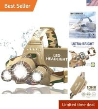 Camouflaged Headlamp Ultra Bright USB Rechargeable