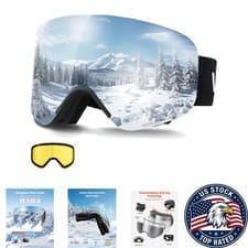Frameless Ski Goggles With Magnetic Lens