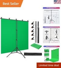 Complete Green Screen Backdrop Kit: 5x6.5ft