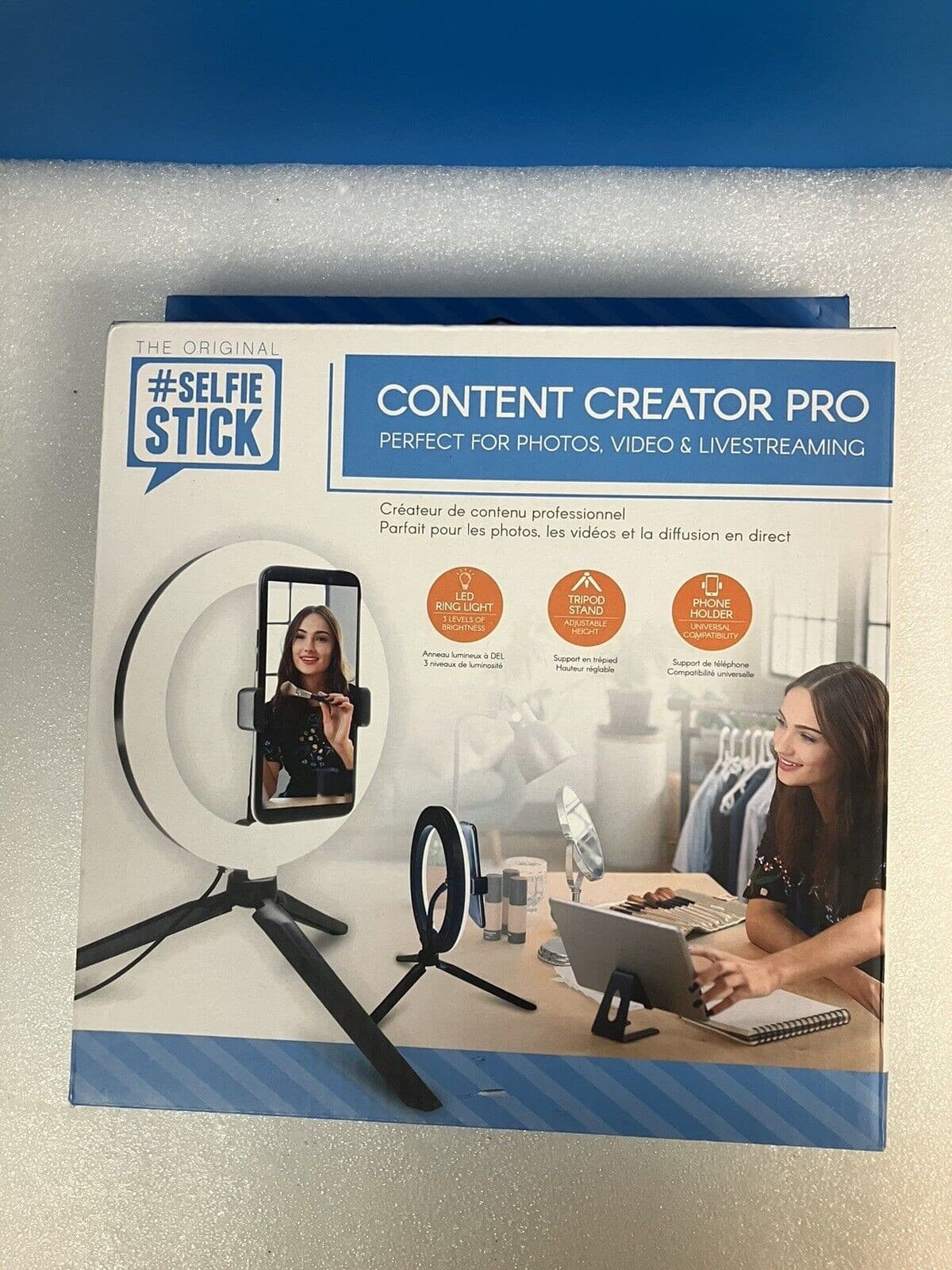 ~ ( New ) Emerge Selfie Stick Content Creator Pro W/ Phone Holder & Tripod Stand