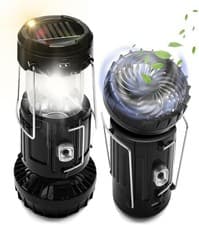 2-pack Solar Camping Fan W/ Lantern