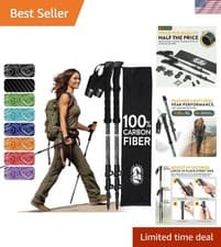 100% Carbon Fiber Adjustable Trekking Poles