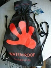 Geckobrands Waterproof Drawstring Backpack Gray/red Packable