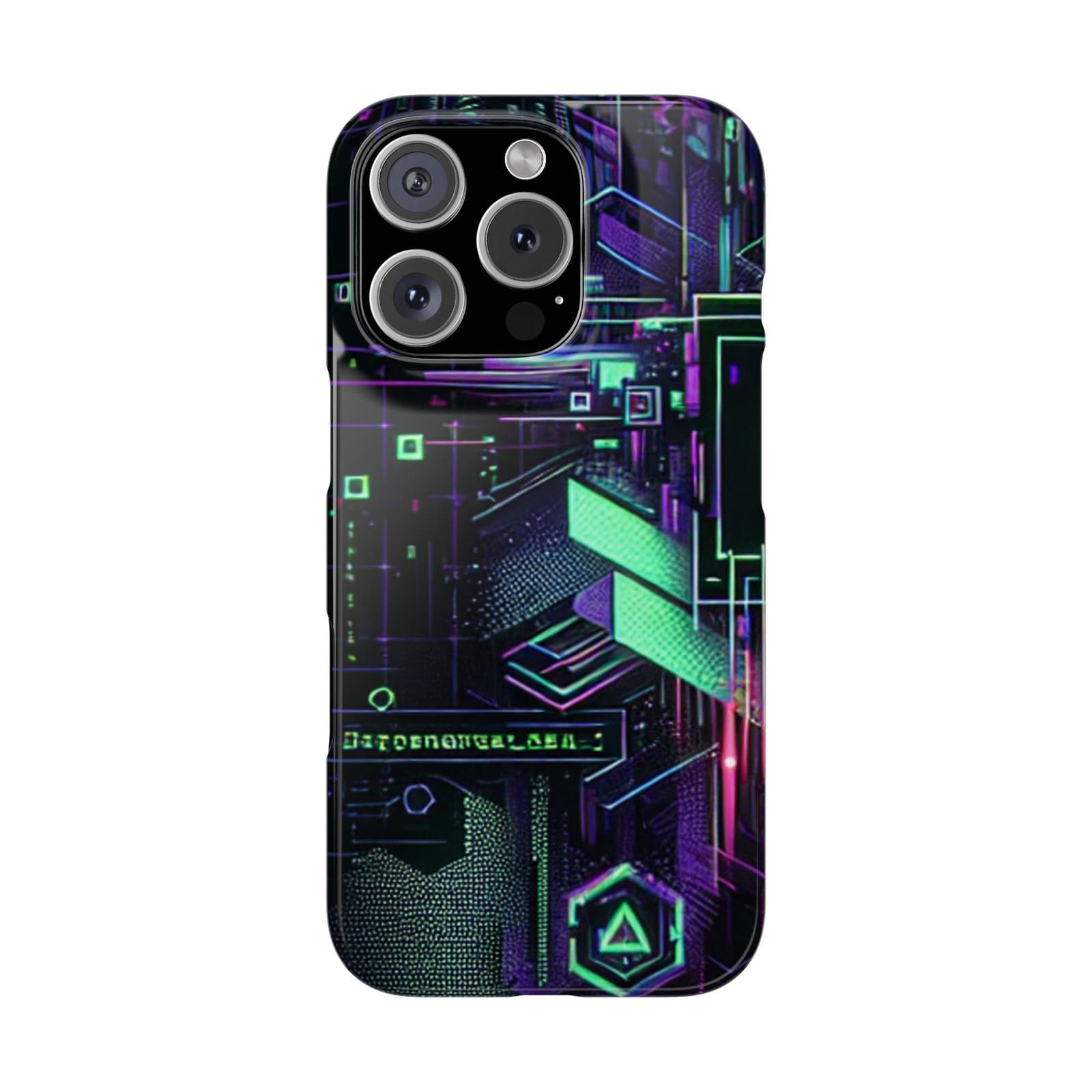 Futuristic Slim Phone Case, Cyberpunk Aesthetic, Unique Gift for Tech 