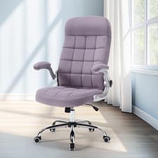 High Back Velvet Office Chair Purple,